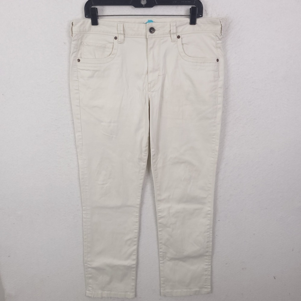 Tommy Bahama Boracay Pants Mens 35x32Fits 35x28 Beige Cotton Tencel Stretch
